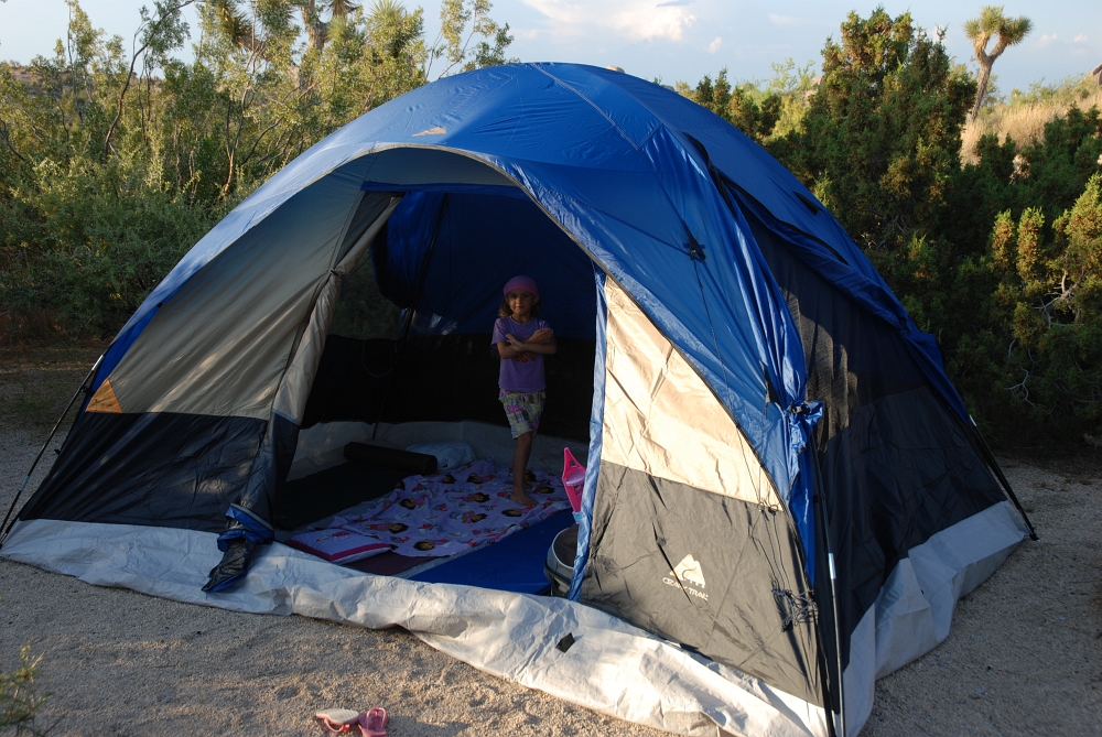Alixe in the tent